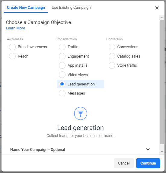 lead generation campaign facebook ads