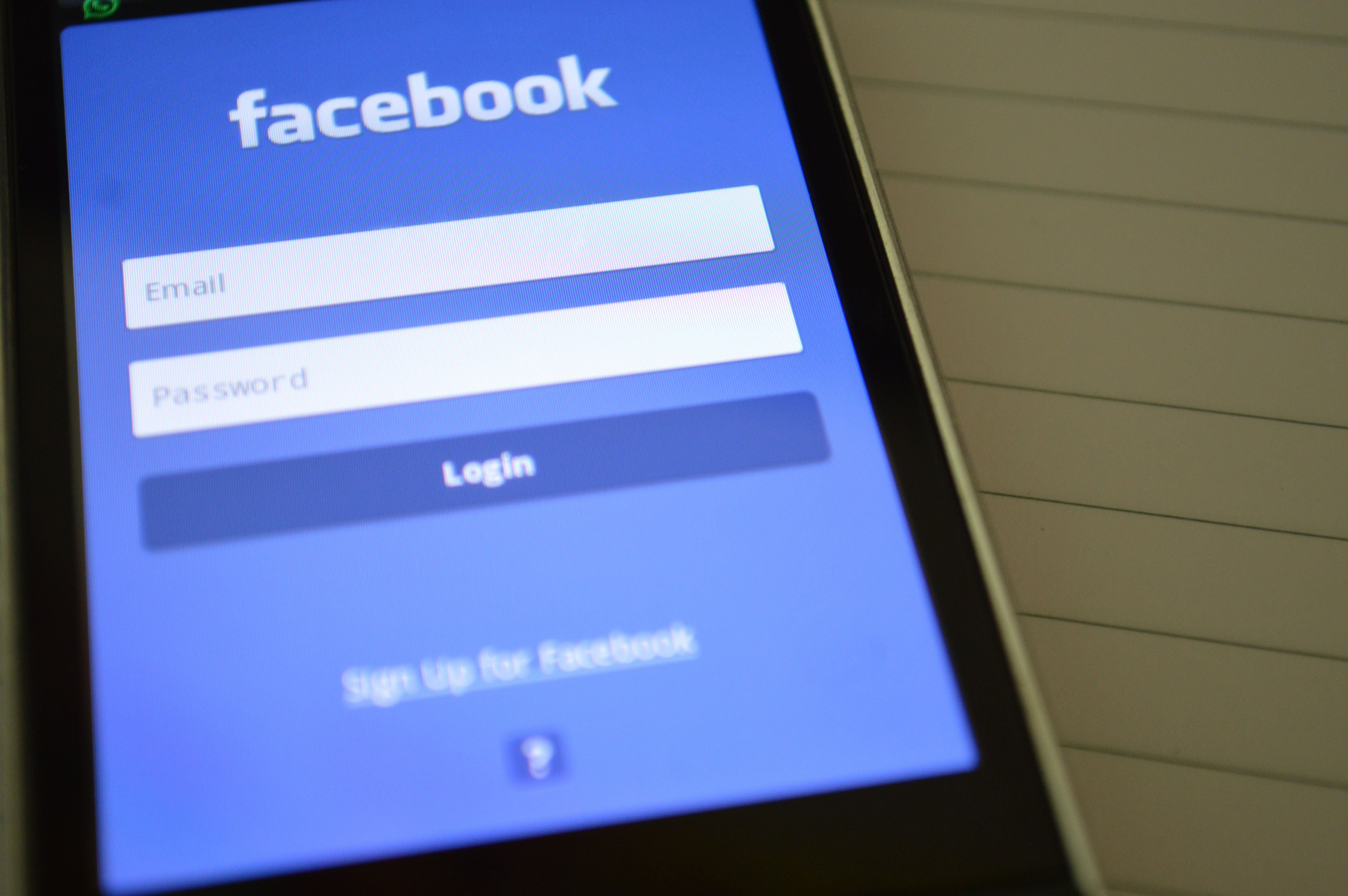 facebook login on smartphone