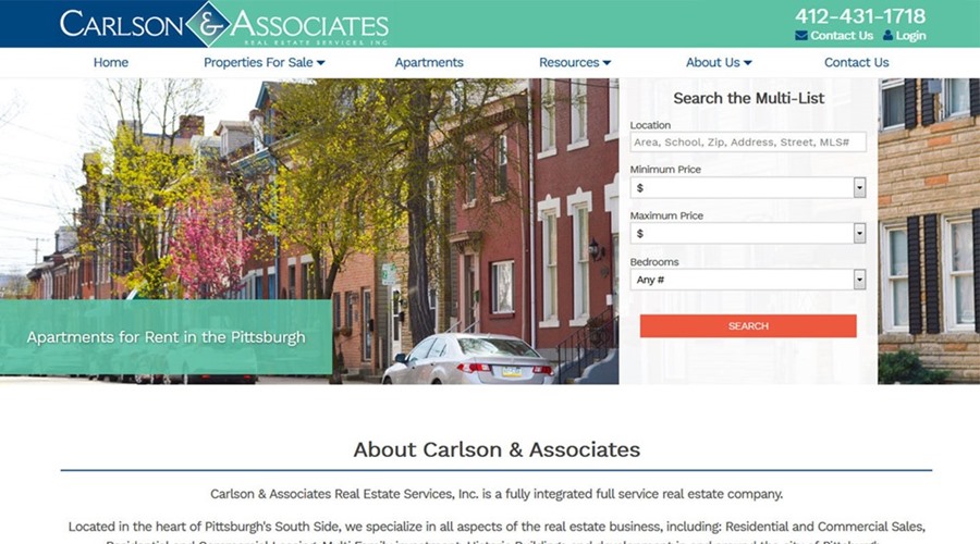 Carlson & Associates Real Estate website