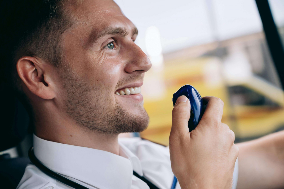 first responder taking a call