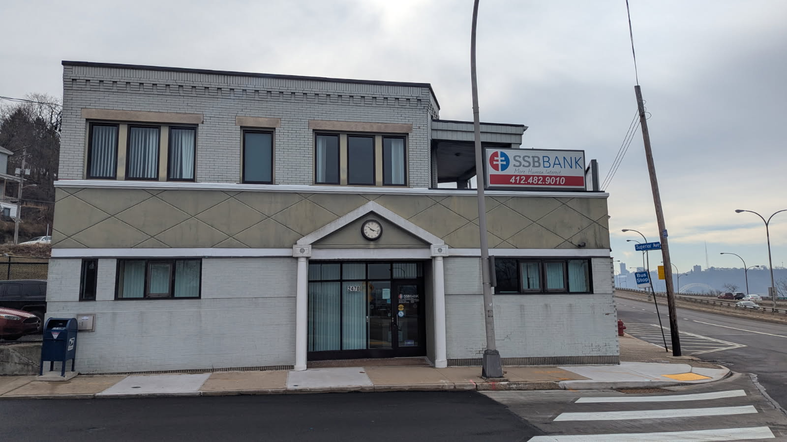exterior of the ssb bank north side branch on california avenue