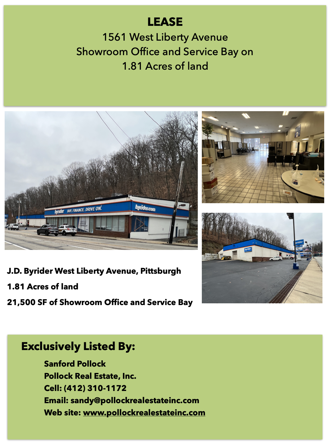 West Liberty Avenue Auto Showroom & Service Bays with parking - Just Listed for Lease West Liberty Avenue J.D. Byrider loc...