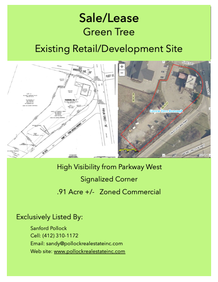 Development Site Green Tree at Parkway Entrance - We have available for sale .91 Ac development site. 333 Mansfield Avenue...