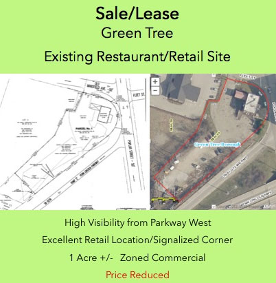 Existing Restaurant/Retail Site in Green Tree - Sale/LeaseGreen Tree Existing Restaurant/Retail SiteHigh visibility from P...