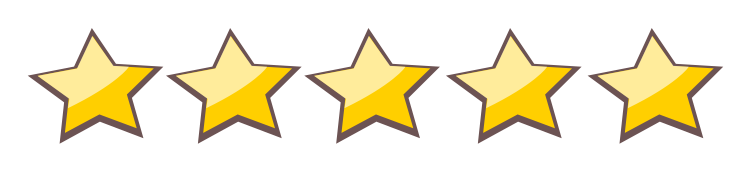 five yellow star icons