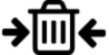 trash icon with inward pointing arrows